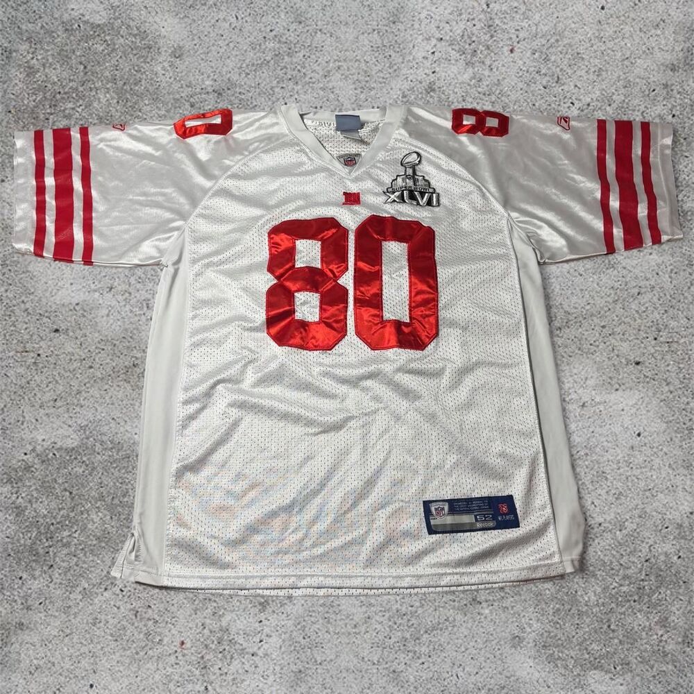 Reebok On Field Victor Cruz Super Bowl XLVI New York Giants Jersey White Size 52